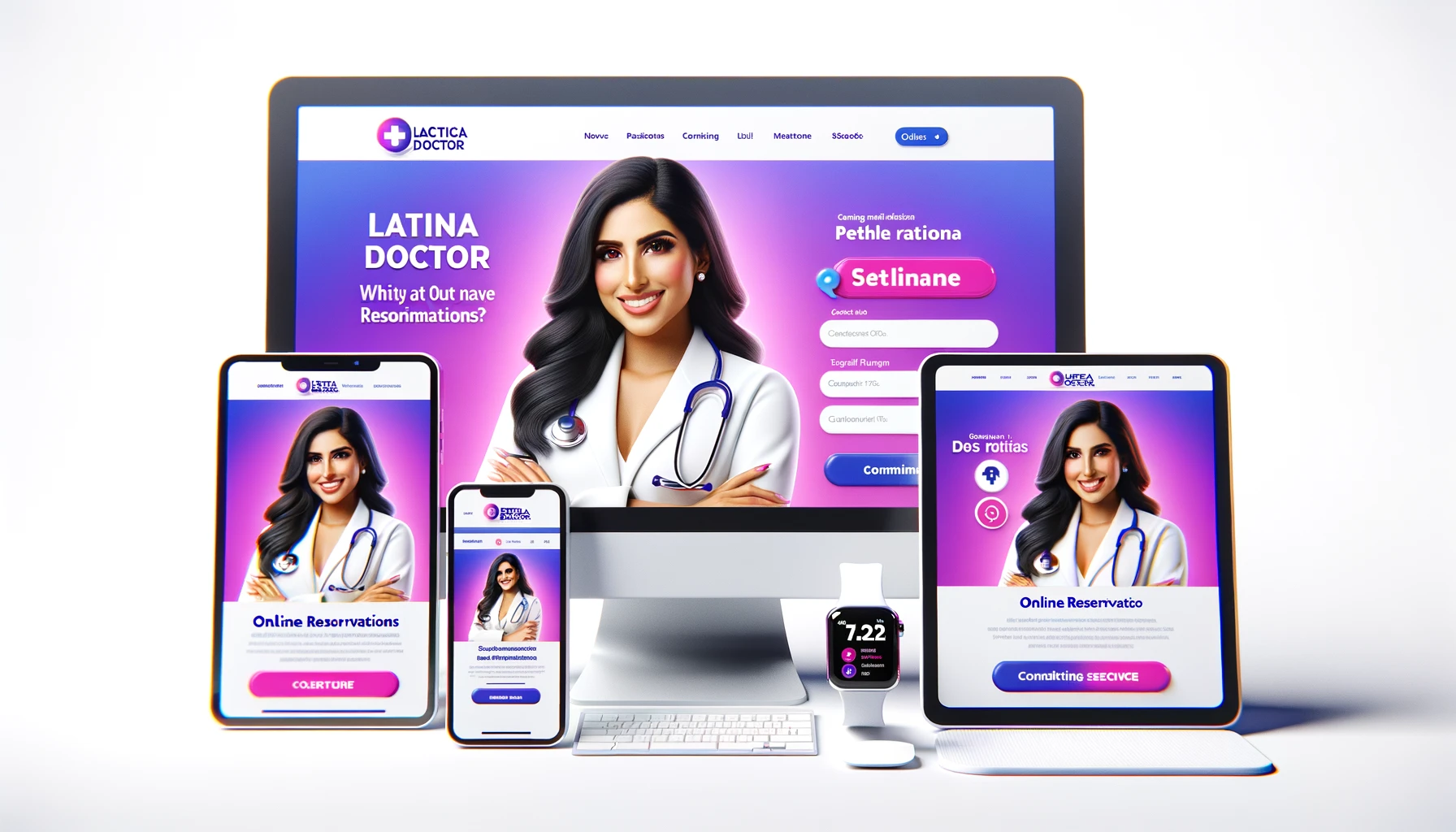 Interfaz de página web diseñada para doctores y especialistas en salud