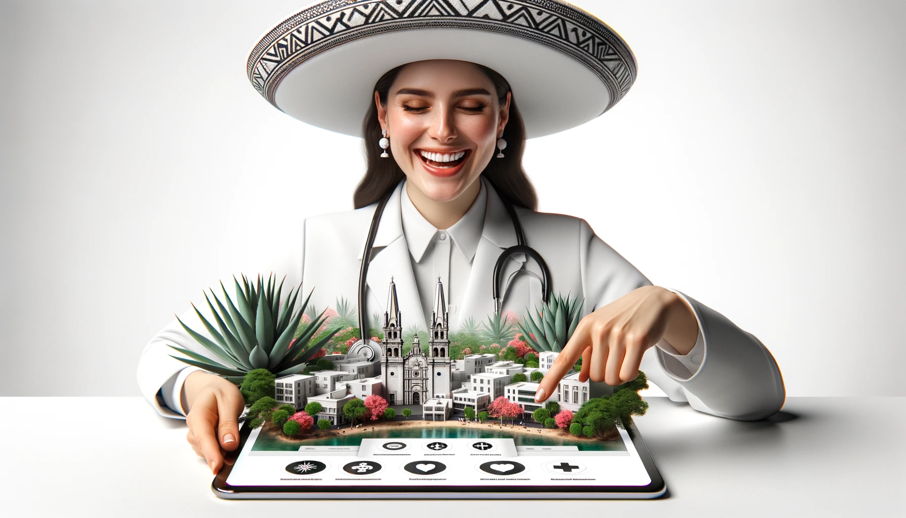 Dentista sonriente satisfecho con su nueva página web creada por Miespecialista.com en Guadalajara, México